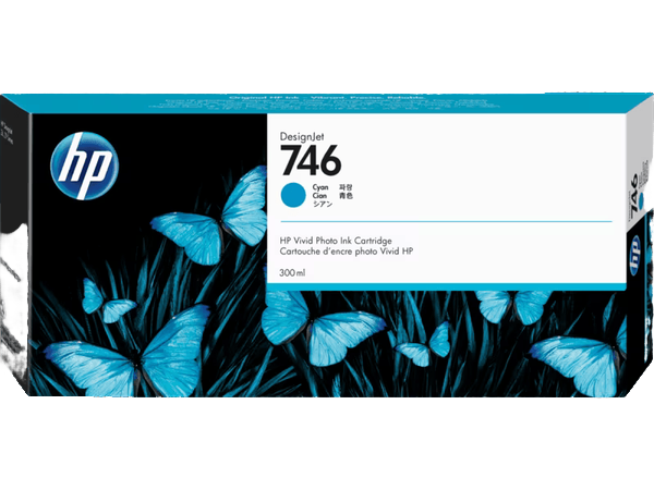 HP 746B 300-ml Cyan DesignJet Ink Cartridge