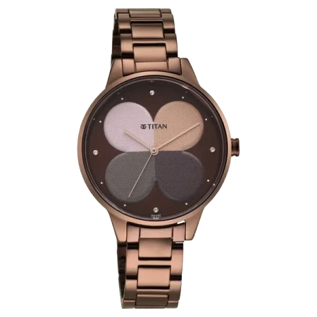 Titan Women's Purple Allure Watch: Floral Mosaic Dial & Sleek Strap