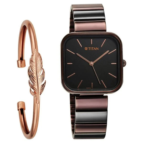 Shop Titan Purple Stackables Quartz Analog Black Dial Stainless