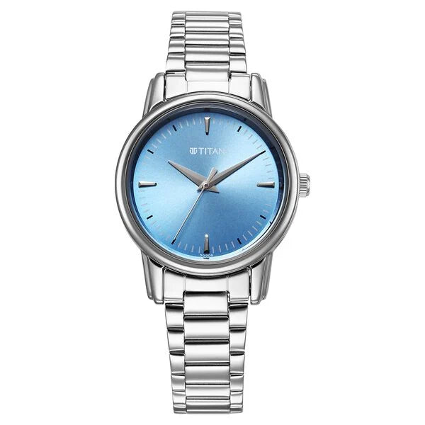 Shop Titan Karishma Quartz Analog Blue Dial Silver Stainless Steel