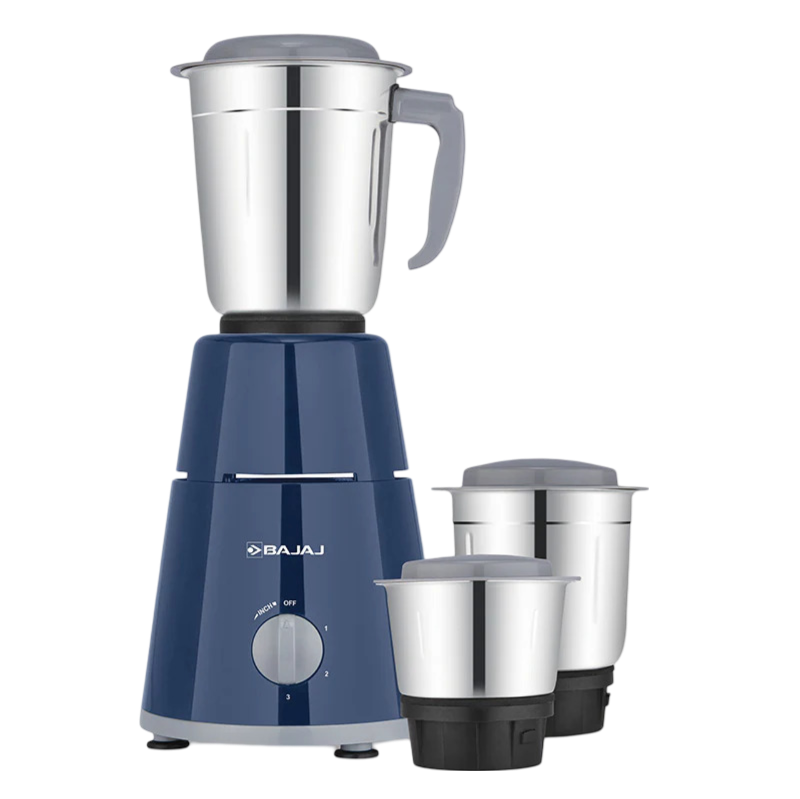 Bajaj GX 1 Mixer Grinder 500 W, 3 Jar (Blue)
