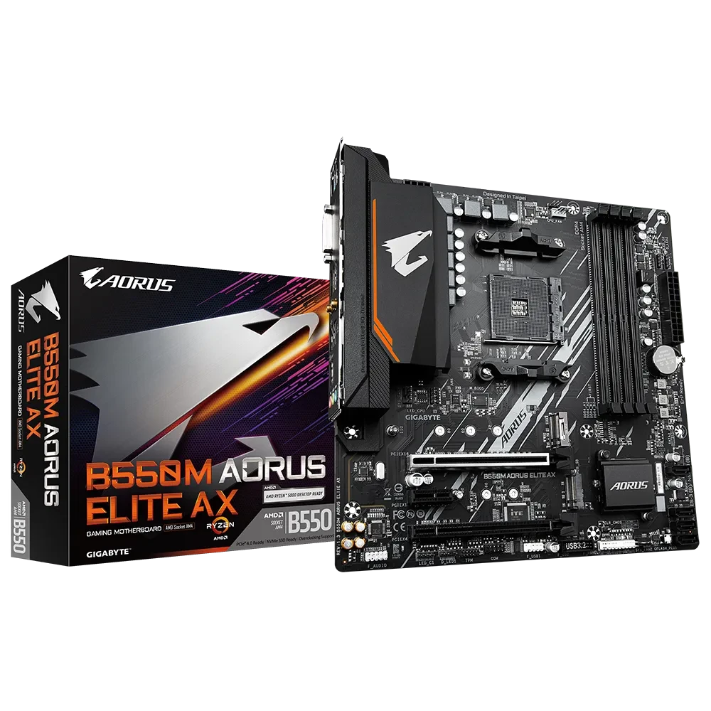 Gigabyte B550M AORUS ELITE AX Supports AMD Ryzen 5000 / 5000 G-Series