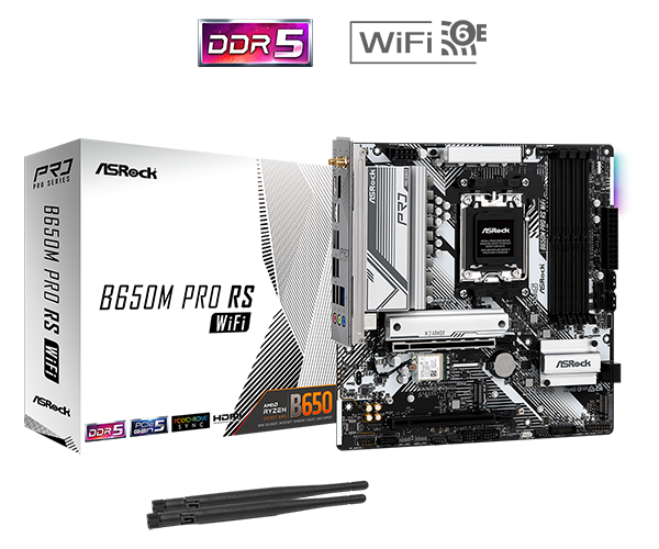 ASRock B650M Pro RS WiFi AMD Socket AM5 Motherboard