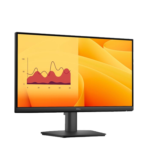 Dell monitor with a colorful display on a white background