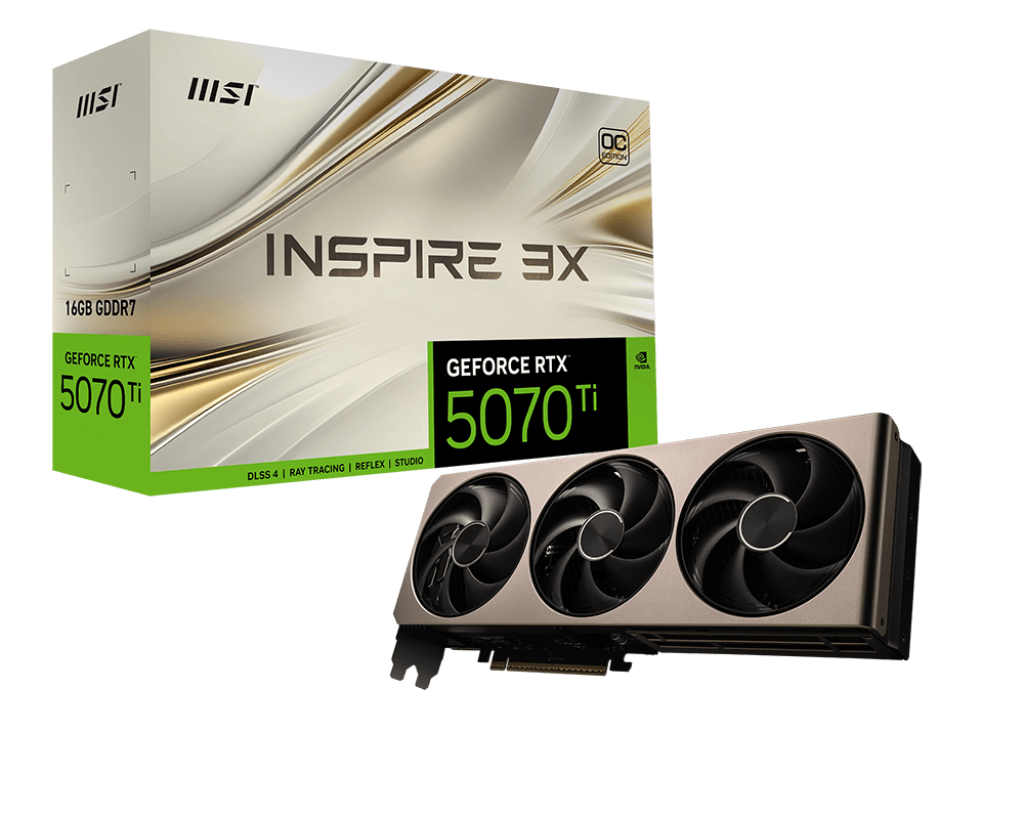 MSI GeForce RTX 5070 Ti 16G INSPIRE 3X OC Graphics Card G507T-16I3C