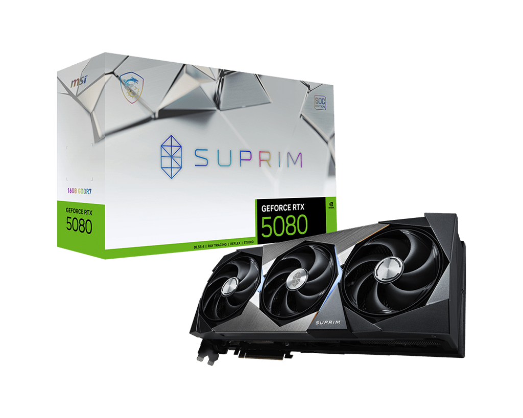 MSI RTX 5080 Suprim SOC 16GB GDDR7 Graphics Card