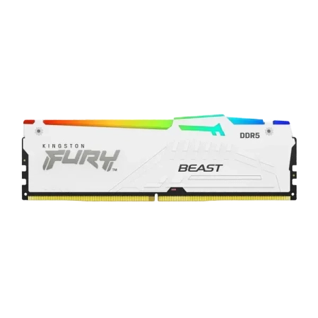 Kingston Fury Beast RGB XMP 16GB (16GBx1) DDR5 6000MHz Desktop RAM (White)