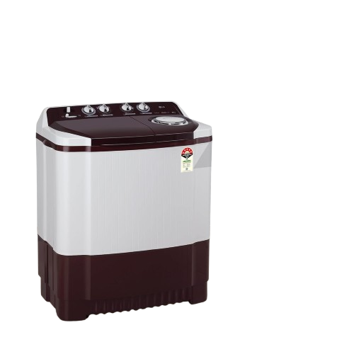 LG 8Kg Semi Automatic Top Load Washing Machine, Roller Jet Pulsator + Soak, Burgundy
