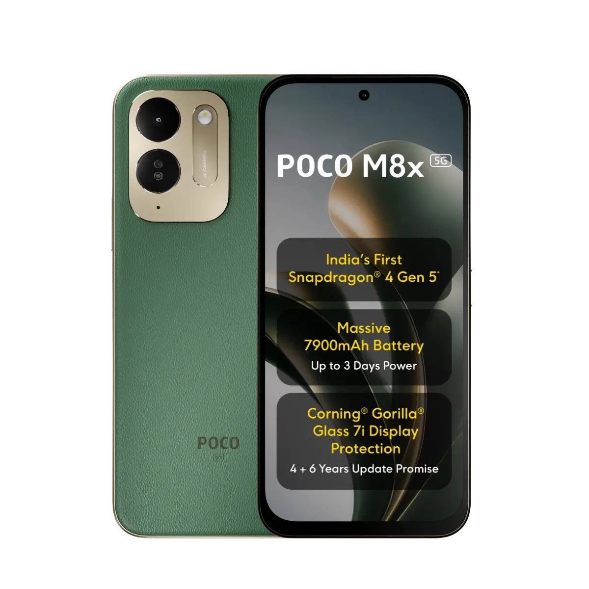 POCO M8x 5G 4GB+128GB | Snapdragon 4 Gen 5 | 6.9-inch HD+ 120Hz Display | 50MP Camera | 7900mAh Battery | 45W Fast Charging