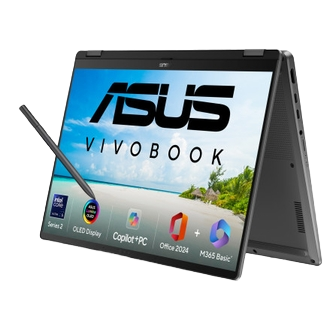 ASUS Vivobook 14 Flip OLED, AI Powered Laptop Intel Core Ultra7 256V 16GB 512GB Intel Arc Graphics 14"WUXGA Touch Windows11 MS Office TP3407SA-QL025WS