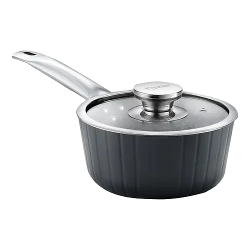 Prestige Durastone Hard Anodised 6 Layer Non-Stick Tea Pan with Glass Lid, (16 cm, 1.2 Litre) (Black)