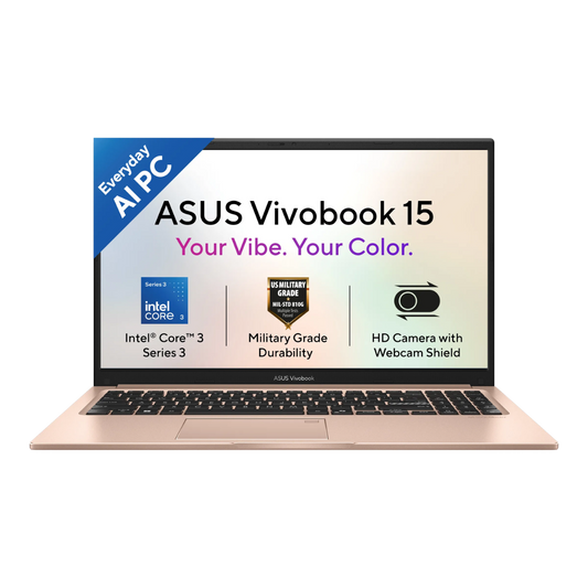 ASUS Vivobook 15 X1504MA-BQ424WS | Intel Core 3 304 | 8GB DDR5 | 512GB PCIe 4.0 SSD | 15.6-inch FHD Display | Windows 11 Home | Office Home 2024