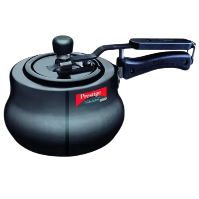 Prestige Nakshatra Plus Svachh Hard Anodised Aluminium Spillage Control Handi Pressure Cooker (Black)