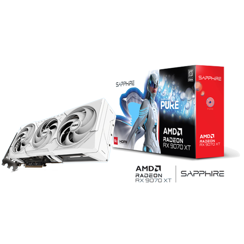 Sapphire Pure RX 9070 XT OC 16GB GDDR6 Graphics Card - 11348-02-20G