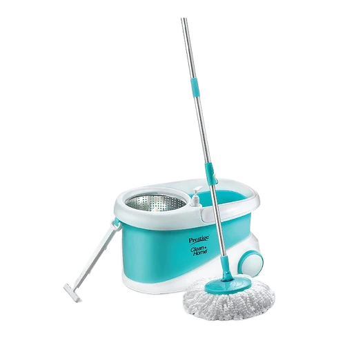 Prestige CleanHome PSB 10 Magic Mop with 2 Mop-heads and Twin Buckets (Blue)