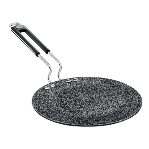 Prestige Durastone Hard Anodised 6 Layer Non-Stick Concave Tawa, (Black)