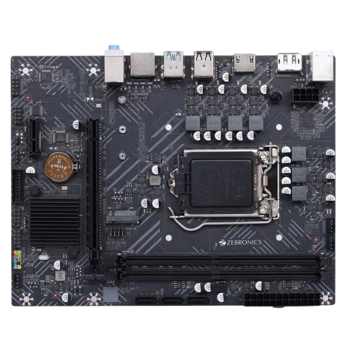 ZEBRONICS H510 Motherboard | Intel H510 Chipset | LGA 1200 Socket | 10th & 11th Gen Intel Core Processor Support | DDR4 RAM Support | M.2 NVMe SSD Slot | SATA Storage Support | PCIe Expansion | Desktop PC Motherboard