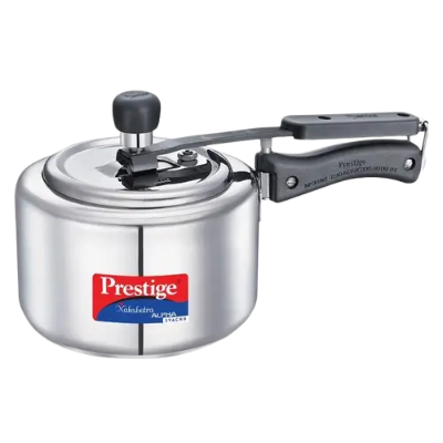 Prestige Nakshatra Alpha Svachh Stainless Steel Spillage Control Pressure Cooker (Silver)