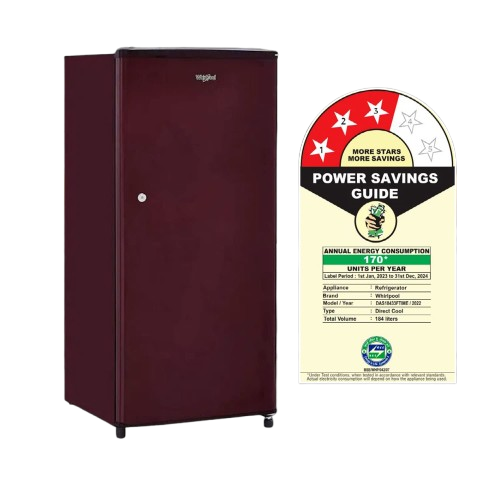 Whirlpool 184 L 3 Star Direct-Cool Single Door Refrigerator (205 WDE CLS 3S SHERRY WINE-Z, Red, 2023 Model)