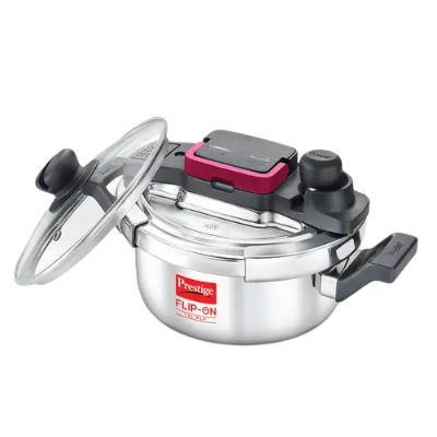 PRESTIGE FLIP-ON TRI-PLY STAINLESS STEEL PRESSURE COOKER