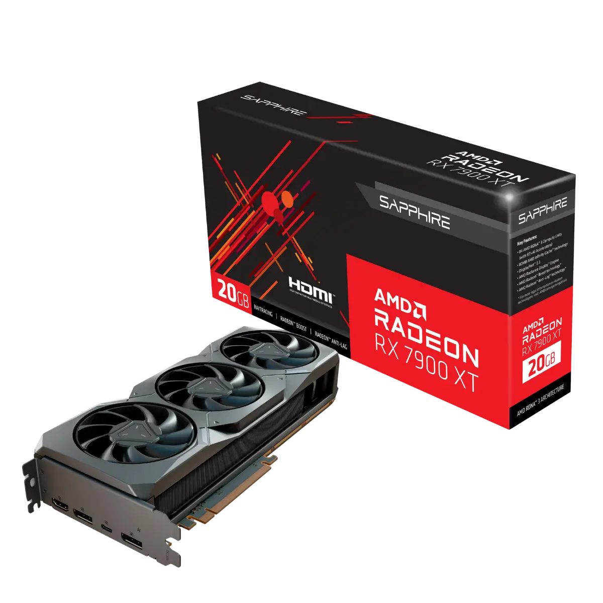 SAPPHIRE AMD Radeon RX 7900 XT 20GB GDDR6 Graphics Card - 21323-01-20G