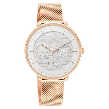 టైటాన్ ఉమెన్స్ స్వెల్ట్ సిల్వర్: మల్టీ-ఫంక్షన్ వాచ్ మెటల్ స్ట్రాప్