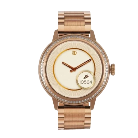 टाइटन वैलेरी प्रीमियम स्मार्टवॉच ऑल 316L SS कंस्ट्रक्शन, स्किन टेम्प. सेंसर, महिलाओं का स्वास्थ्य, सिंगलसिंक BT कॉलिंग के साथ