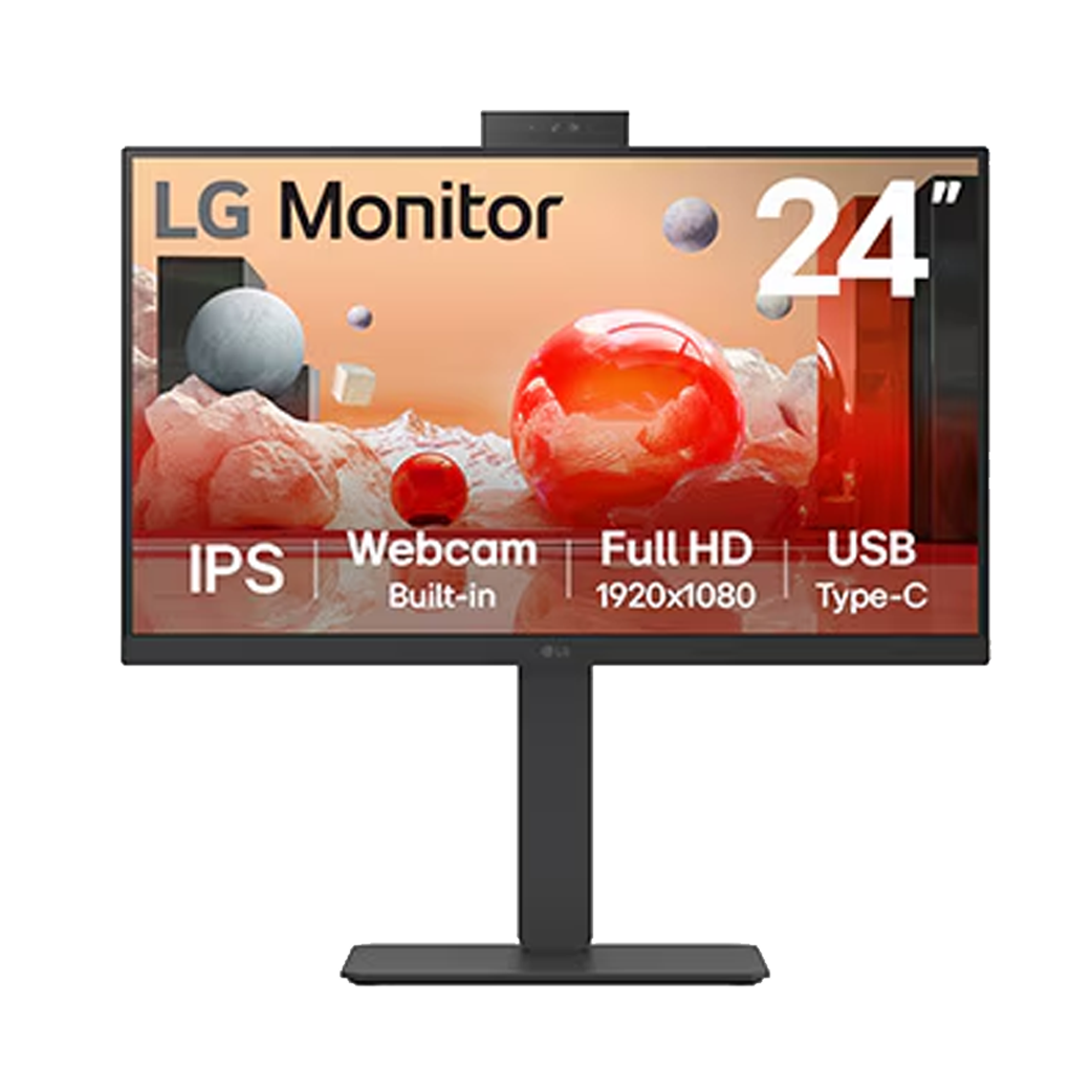LG 60.4 cm (23.8) Full HD IPS Monitor Display, Built-in FHD webcam USB Type-C, 100Hz Refresh Rate - 24BA850-B