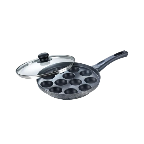 Prestige Omega Select Plus 12 Pits Paniyarakkal with Lid 24 cm Diameter (Aluminium, Non-stick)