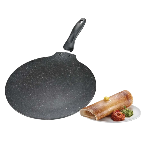 Prestige Omega Deluxe Granite-finish Coated Aluminium Non-Stick Dosa Tawa (Black)
