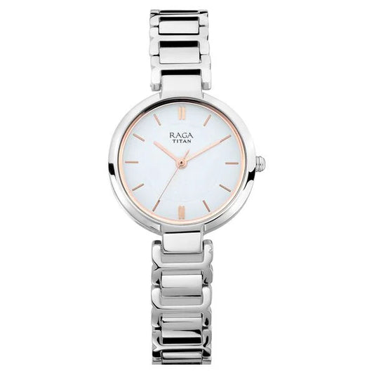 Titan Raga Viva White Dial Analog Metal Strap watch for Women