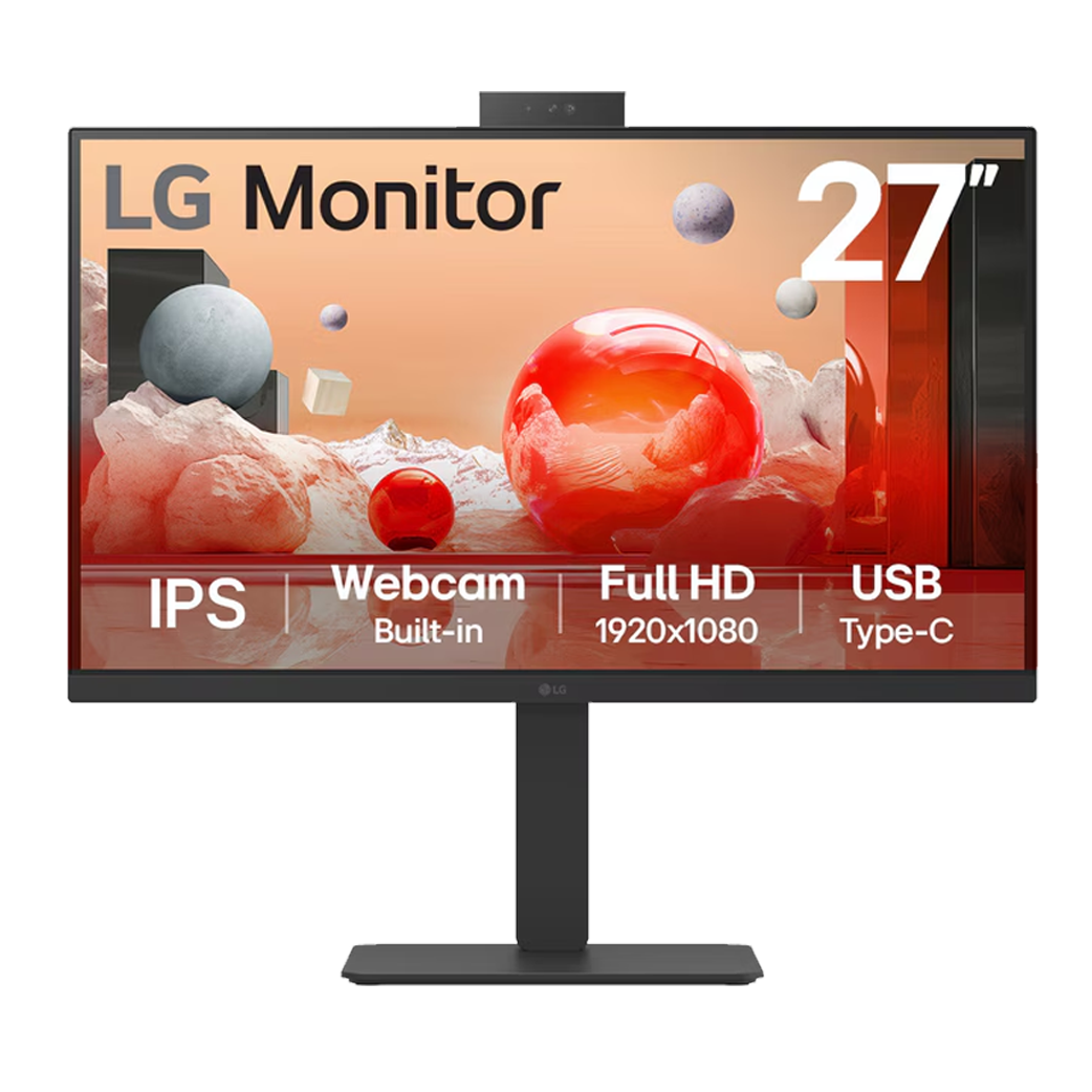 LG 68.58 cm (27) Full HD IPS Monitor with Built-in FHD webcam and USB Type-C - 27BA850-B