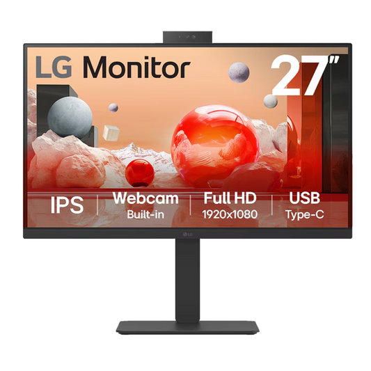 LG 68.58 cm (27) Full HD IPS Monitor with Built-in FHD webcam and USB Type-C - 27BA850-B