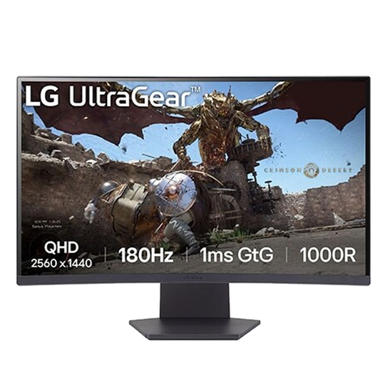 LG 68.5 cm (27) QHD 1000R Curved Display Gaming Monitor, 180Hz Refresh Rate, 1ms (GtG) Response Time, HDR10 - 27GS60QC-B