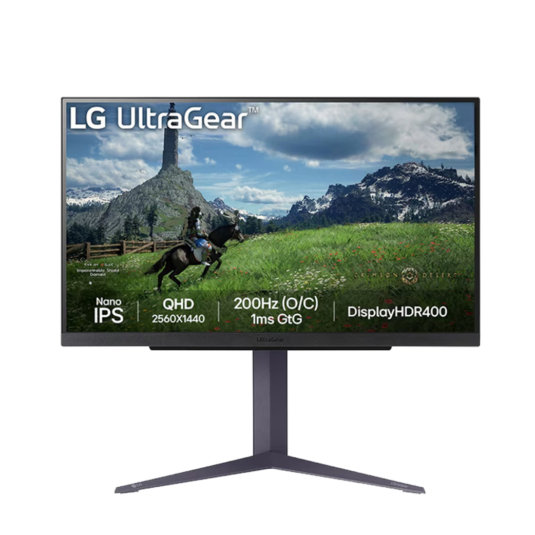 LG 27 (68.4 cm) UltraGear QHD Nano IPS Gaming Monitor with 180Hz (O/C 200Hz), 1ms (GtG), Display HDR™ 400 27GS85Q-B