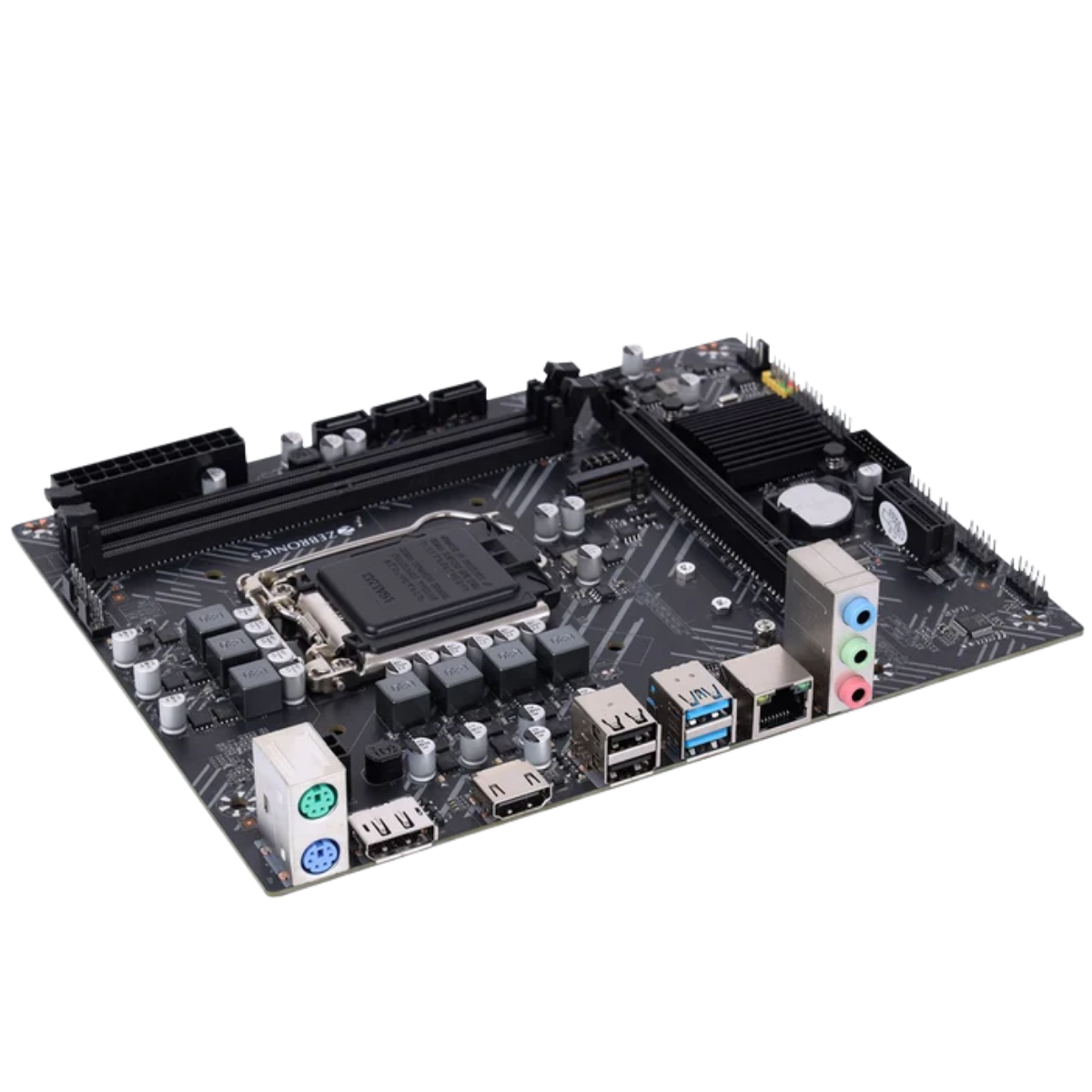 ZEBRONICS H510 Motherboard | Intel H510 Chipset | LGA 1200 Socket | 10th & 11th Gen Intel Core Processor Support | DDR4 RAM Support | M.2 NVMe SSD Slot | SATA Storage Support | PCIe Expansion | Desktop PC Motherboard