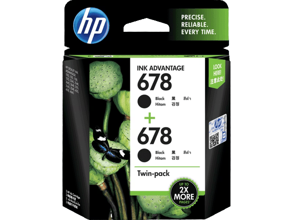 HP 678 2-pack Black Original Ink Advantage Cartridges
