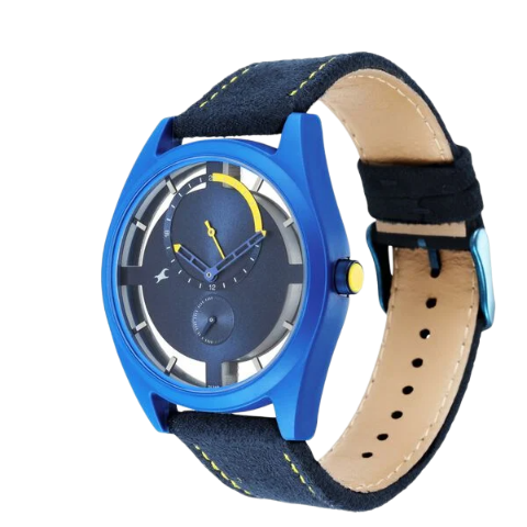 Fastrack Revibe Quartz Multifunction Blue Dial Fabric Strap Watch for Guys