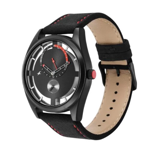 Fastrack Revibe Quartz Multifunction Black Dial Fabric Strap Watch for Guys
