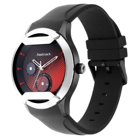 Fastrack Urban Bounce Quartz Analog Black Dial Silicone Strap Watch for Guys