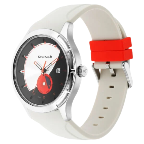 Fastrack Urban Bounce Quartz Analog with date Black Dial Silicone Strap Watch for Guys