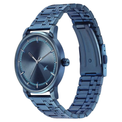 Fastrack Style Up Blue Dial Stainless Steel Strap Watch for Guys