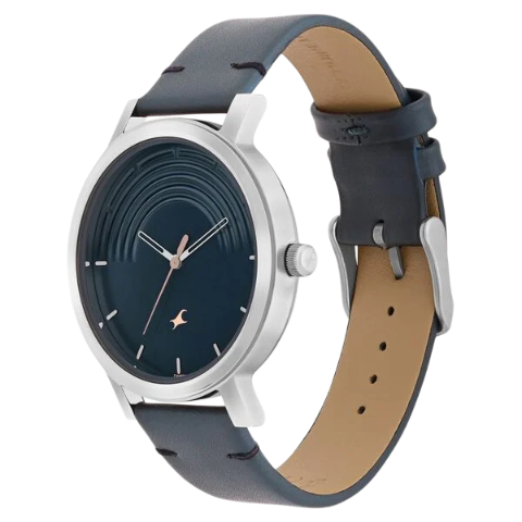 Fastrack Crush Quartz Analog Black Dial Leather Strap Watch for Guys