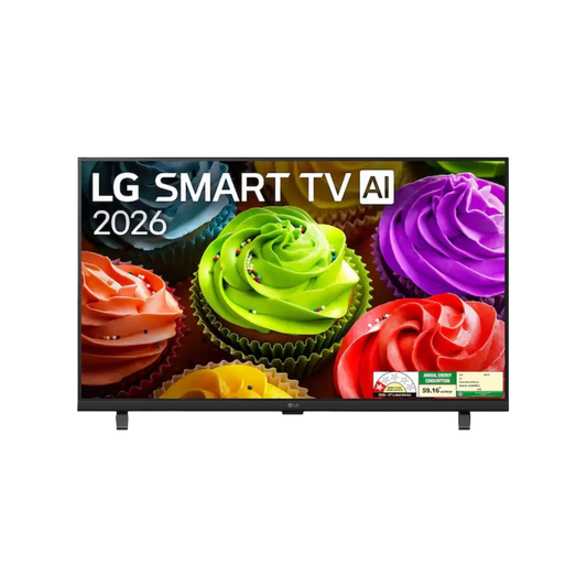 LG 32-Inch AI Smart LED TV | HD Ready 1366 × 768 Resolution | α5 AI Processor Gen9 | HDR10 Pro | webOS 26 | AI Sound Pro Virtual 9.1.2 | Google Cast | Wi-Fi | Bluetooth 5.3 | 2 HDMI Ports | 1 USB Port | LG ThinQ AI | 2026 Model