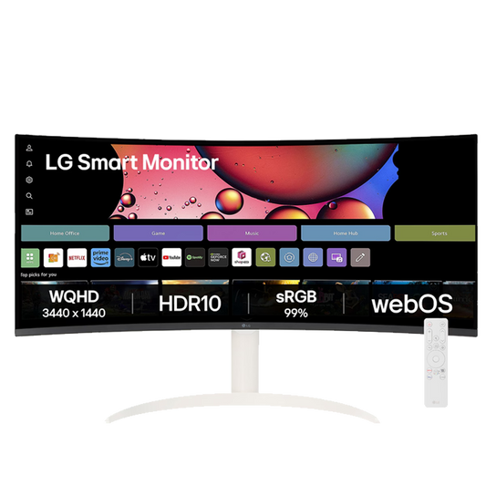 LG Smart 34 (86.36 cm) 21:9 Curved WQHD (3440x1440) with webOS - 34SR65QC-W