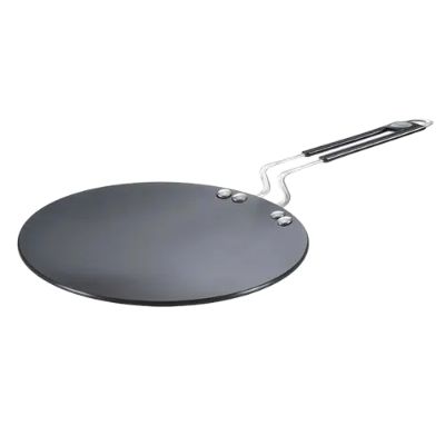 Prestige Hard Anodised Plus Gas and Induction Compatible Roti Tawa, (Black)