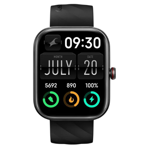 Fastrack Kruz+ 4.85 CM Super HD Display with Functional Crown with Black Silicone Strap Smart Watch for Unisex