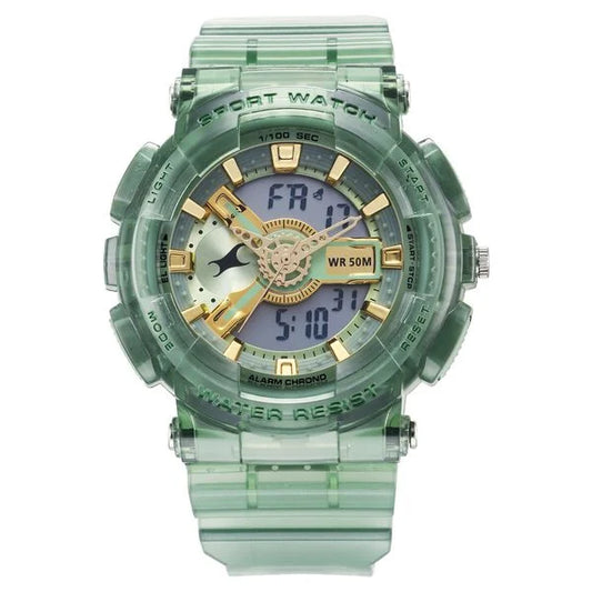 Fastrack StreetStyle Digital Dial Translucent Green PU Strap Watch For Guys