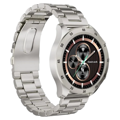Fastrack Magnus FX2 Unisex Smart Watch With Silver Metal Strap