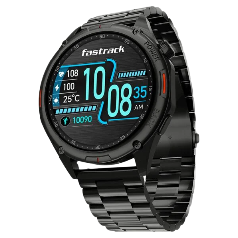 Fastrack Marvellous FX1 Unisex Smart Watch With Grey Metal Strap